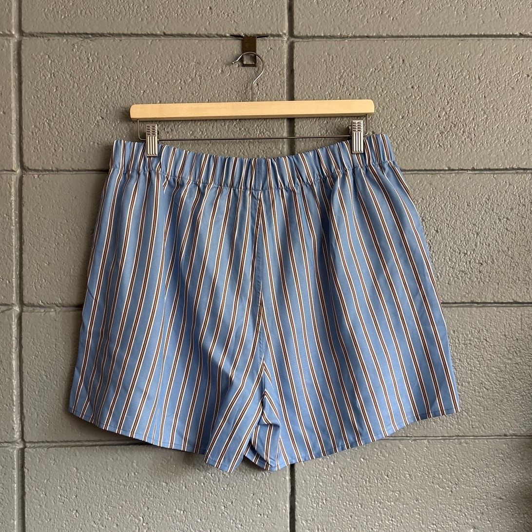 Nwt With Nothing Underneath Weekend Short Size 14 In Cornflower And Mocha Stripe — image 3 of 4